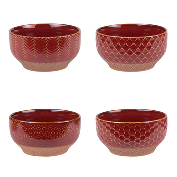 Visuel 1 du produit Coffret 4 coupelles en grès rouge Jaspe - Ø 12 cm