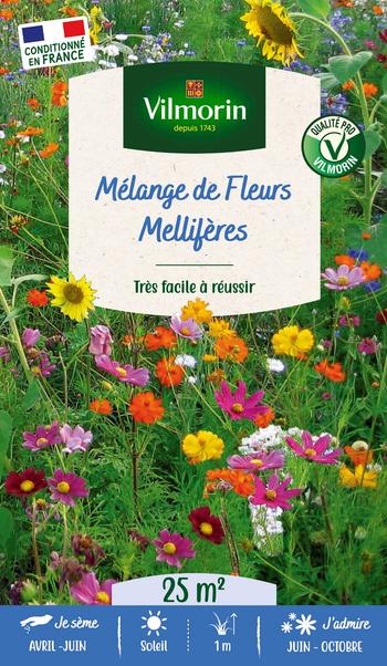 Visuel 1 du produit Mélange de fleurs 25 m² pour mèlliferes coloris multicolore Vilmorin jardin - 10 x 2,7 x 17,2 cm