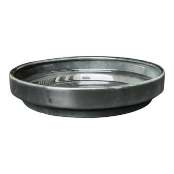 Visuel 1 du produit Soucoupe ronde en métal recyclé coloris gris océan vif Upcycle Conique - Ø 18 x H 3,5 cm