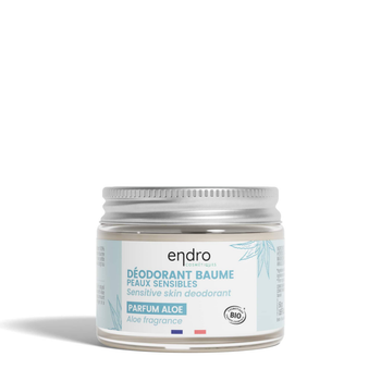 Visuel 1 du produit Déodorant baume bio pour peaux sensibles à l’aloé en pot de verre Endro - 50 g