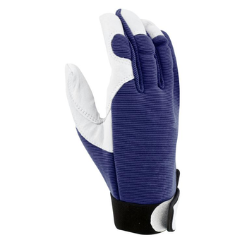 Visuel 1 du produit Gants Jardy cuir et élasthanne coloris bleu marine Taille 9