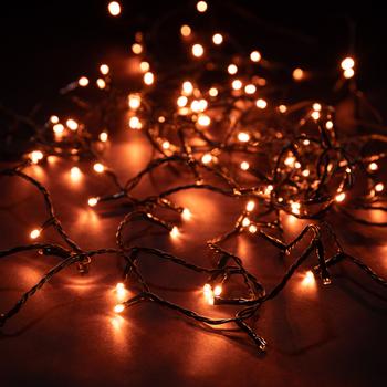 Visuel 1 du produit Guirlande lumineuse de Noël LED cuivre animée câble vert intérieur extérieur Flicker Light® - 8 m