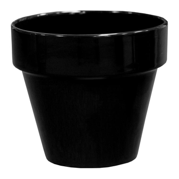 Visuel 1 du produit Pot horticole en terre cuite émaillée Noir – D14 x H12