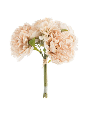 Visuel 1 du produit Fleur artificielle en papier bouquet de pivoine coloris beige - H 30 cm