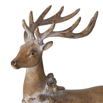 Visuel 1 du produit Figurine cerf en résine synthétique marron Zorano - 18 x 8,5 x 28 cm