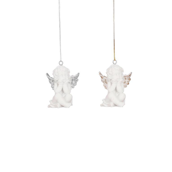 Visuel 1 du produit Décoration à suspendre ange doré en résine - 2,5 x 2 x H 5,5 cm