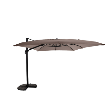 Visuel 1 du produit Parasol déporté rectangle Robusto KD coloris taupe chiné - 400 x 300 cm