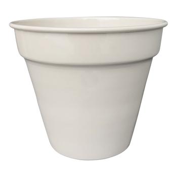 Visuel 1 du produit Pot conique en métal recyclé coloris crème Upcycle Conique - Ø 22,5 x H 20 cm