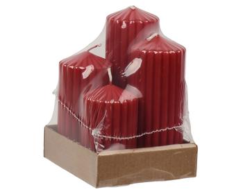 Visuel 1 du produit Coffret de 4 bougies de l’Avent en paraffine rouge - Ø 5,4 cm