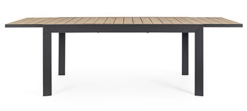 Visuel 2 du produit Table Calla avec allonges naturel coloris bois en aluminium - 160/240 x 100 cm