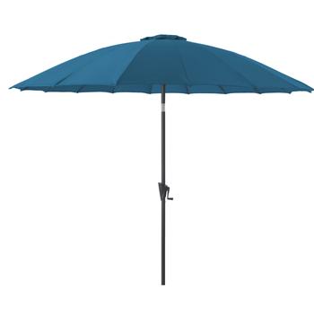 Visuel 1 du produit Parasol pagode à manivelle en aluminium et toile polyester bleu - Ø 300 cm
