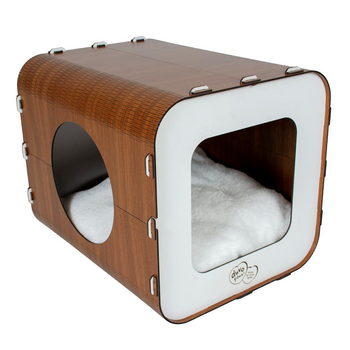 Visuel 1 du produit Maison pour chat coloris blanc Europet - 33,5 x 40 x 34 cm