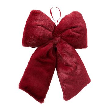 Visuel 1 du produit Nœud à suspendre en polyester rouge foncé Bowy grand modèle - 40 x 33 x 7 cm