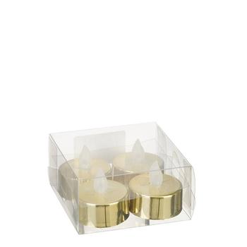 Visuel 1 du produit Lot de 4 bougies chauffe-plat or LED à pile