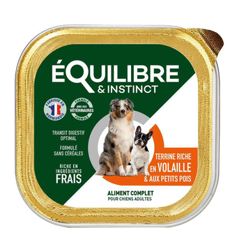 Visuel 1 du produit Pâtée pour chien volaille pois en barquette de 300 g