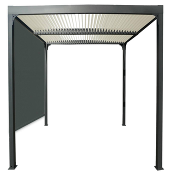 Visuel 1 du produit Pergola bioclimatique coloris gris en aluminium - 3,6 x 3 m