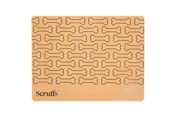Visuel 1 du produit Dessous de gamelle coloris marron en liège motifs os Scruffs – 40 x 30 cm