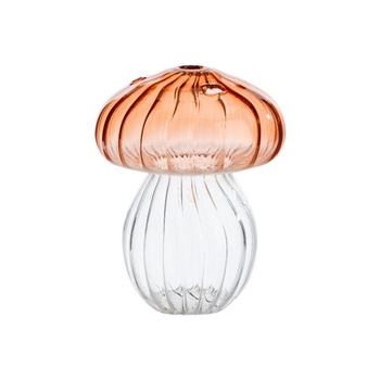 Visuel 1 du produit Vase soliflore forme champignon en verre transparent - Ø 10 x H 13 cm
