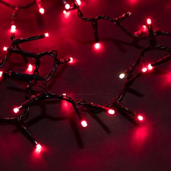 Visuel 1 du produit Guirlande lumineuse de Noël LED rouge blanc chaud compact câble vert intérieur extérieur Flicker Light® - 5 m