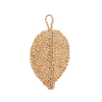 Visuel 1 du produit Ensemble de 4 suspensions feuille en jute naturel - 8,5 x 15 cm