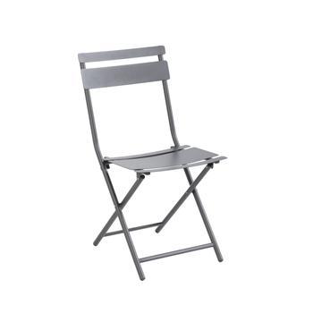 Visuel 1 du produit Chaise de jardin pliante Clivia coloris gris anthracite en acier - 50,5 x 42 x 84 cm