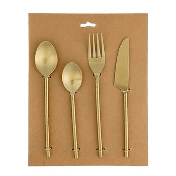 Visuel 1 du produit Ensemble de 4 couverts en inox doré Onar - 20 cm