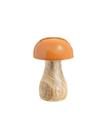 Visuel 1 du produit Champignon à poser tête emaillée coloris marron en bois de manguier - 8,5 x 5,5 x 5,5 cm