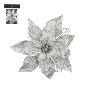 Visuel 1 du produit Poinsettia à clipser en polystyrène argenté - Ø 20 cm