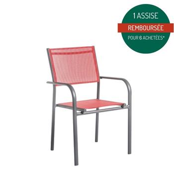 Visuel 1 du produit Fauteuil Niello coloris rouge 51 x 56 x 87 cm