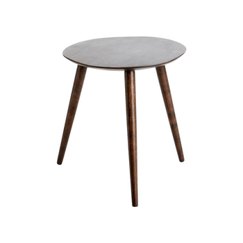 Visuel 1 du produit Bout de canapé bombé brun en bois de manguier - 37,5 x 36,5 x 38 cm