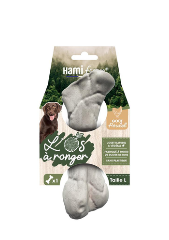 Visuel 1 du produit Jouet pour chien os à ronger goût poulet naturel et végétal Hami form - Taille L