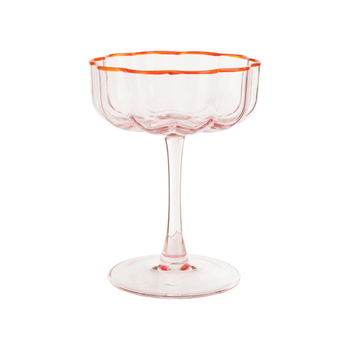 Visuel 1 du produit Coupette à champagne en verre rose Fleur - Ø 10 x H 13 cm