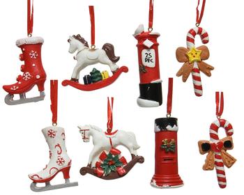 Visuel 1 du produit Figurine de Noël en polyrésine rouge - 6,5 cm