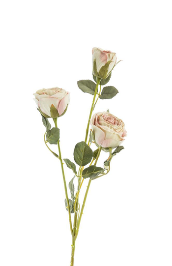 Visuel 1 du produit Fleur artificielle en papier tige avec 3 roses en bouton coloris blanc - H 61 cm