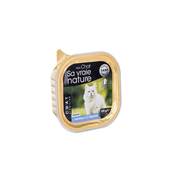 Visuel 1 du produit Terrine pour chat stérilisé au saumon et légumes Sa vraie nature - 100 g