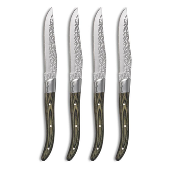 Visuel 1 du produit Coffret 4 couteaux steak inox et noyer pakka Laguiole Amefa collection Volcano - 22,5 cm