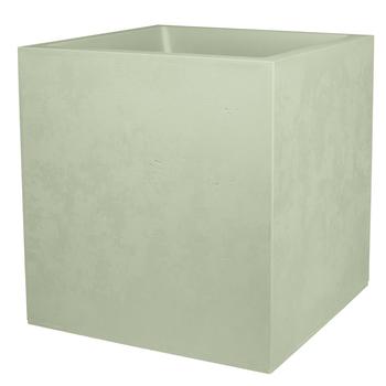 Visuel 1 du produit Pot carré en plastique coloris vert amande Poetic Basalt - 49,5 x 49,5 x 49,5 cm