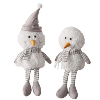 Visuel 1 du produit Figurine bonhomme de neige marron et blanc Triano - 14 x 12 x 34 cm