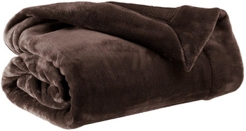 Visuel 1 du produit Plaid marron ébène en polyester Tender - 150 x 200 cm