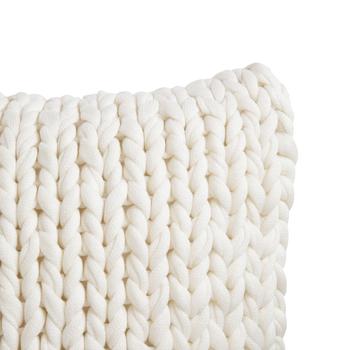 Visuel 1 du produit Coussin carré en tricot crème - 45 x 45 cm