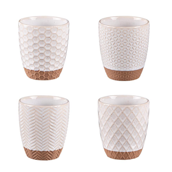 Visuel 1 du produit Gobelets en grès beige Ø 7 cm Coffret Jaspe x 4 - 20 cl