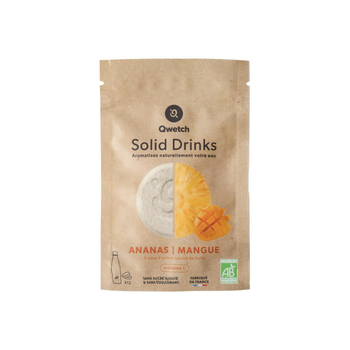 Visuel 1 du produit Solid Drinks bio Ananas Mangue vitamine C Qwetch - 12 pastilles