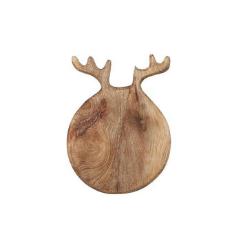 Visuel 1 du produit Sous-assiette ronde en bois ornée de bois de cerf - 30 x 25 x 2,5 cm