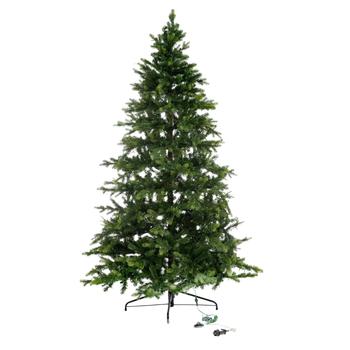 Visuel 1 du produit Sapin de Noël artificiel coloris vert en PVC pré-illuminé LED blanc chaud Galloway - H 210 x Ø 130 cm