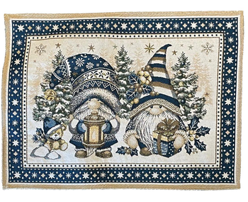 Visuel 1 du produit Set de table blanc et bleu en PE/coton à motif Lutins - 35 x 50 cm