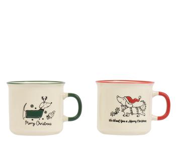 Visuel 1 du produit Mug en porcelaine blanche avec motif chien et message - 11,3 x 8,9 x 8 cm