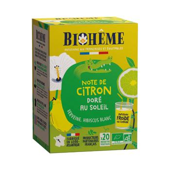 Visuel 1 du produit Infusion bio Biohême note de citron doré au soleil - 20 infusettes