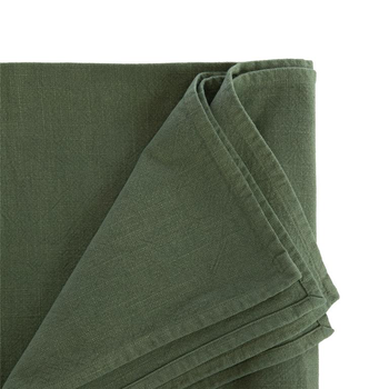 Visuel 1 du produit Nappe unie en coton vert blanchi - 250 x 150 cm