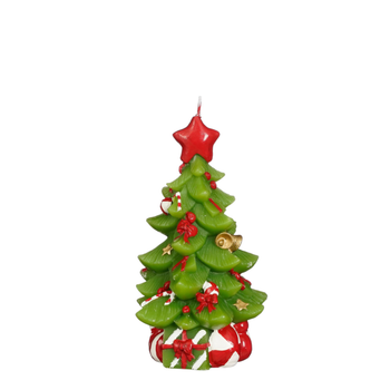 Visuel 1 du produit Bougie sapin de Noël coloris vert - 17,8 cm