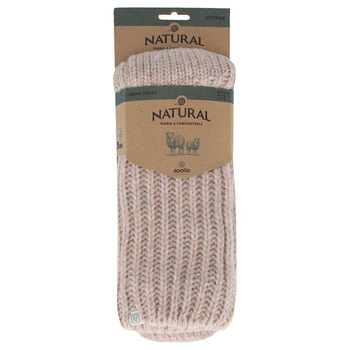 Visuel 1 du produit Chaussettes d'intérieur côtelées en laine coloris rose Apollo - 39/42